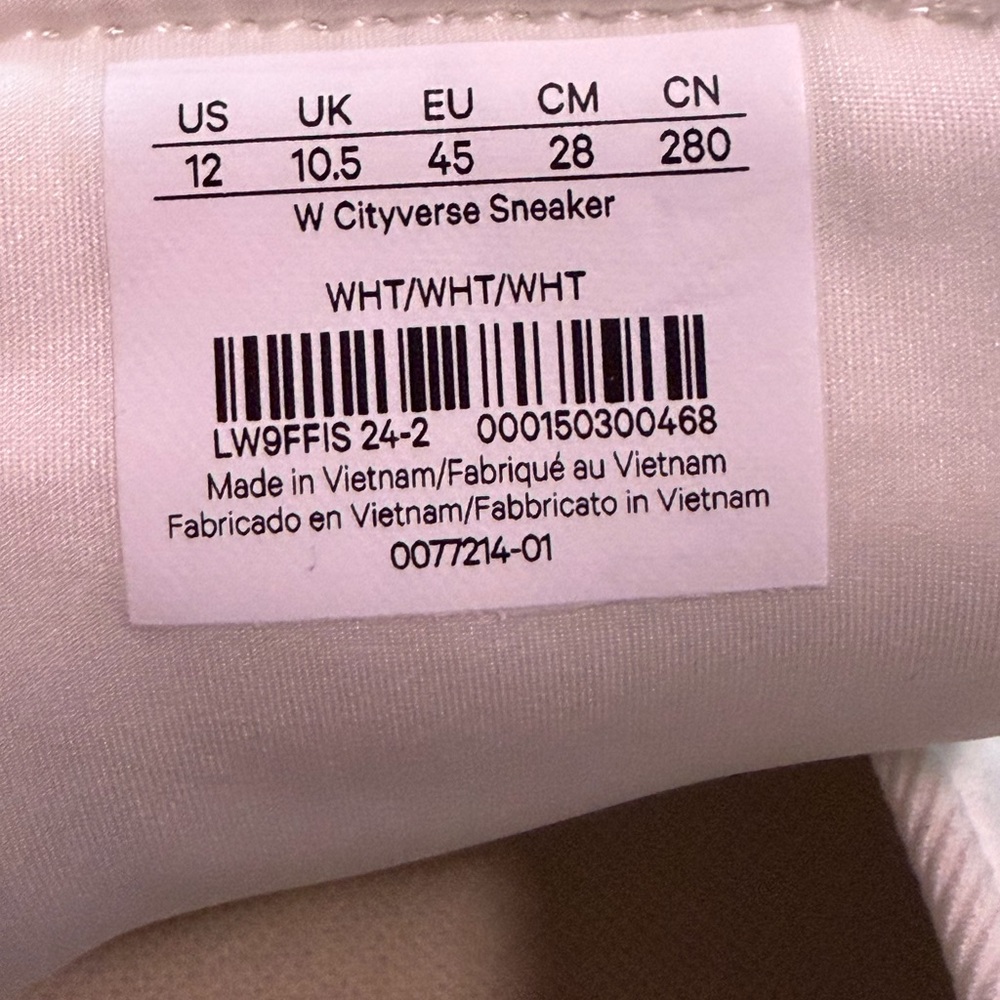SOLD🟥⭕️lululemon Cityverse Sneakers Women's 12 White/White Casual Shoes - Picture 9 of 9